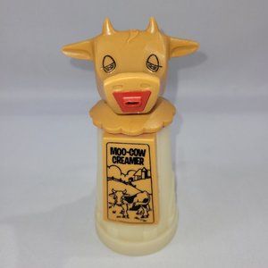 Moo Cow Vintage Plastic Coffee Creamer 6.5" Milk Farm Cream Dispenser by Whirley